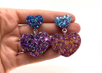Image 2 of Laser Heart Mini Statement Earrings