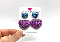 Image 3 of Laser Heart Mini Statement Earrings