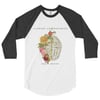 Flowers and Dopamine 3/4 sleeve raglan shirt