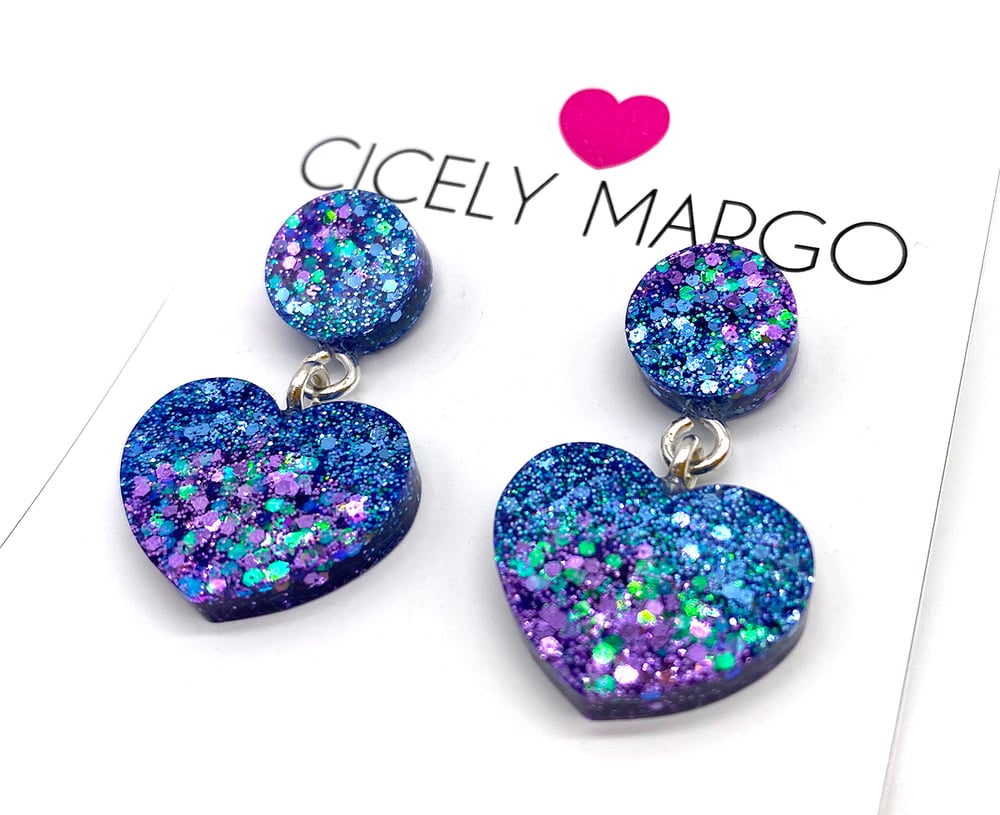 Image of Mermaid Hearts Mini Statement Earrings