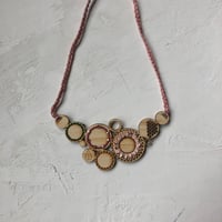 Image 2 of Pale blush Embroidered Bamboo Necklace