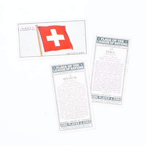 Image of Flags of the League of Nations Cigarette Cards - Set of 8