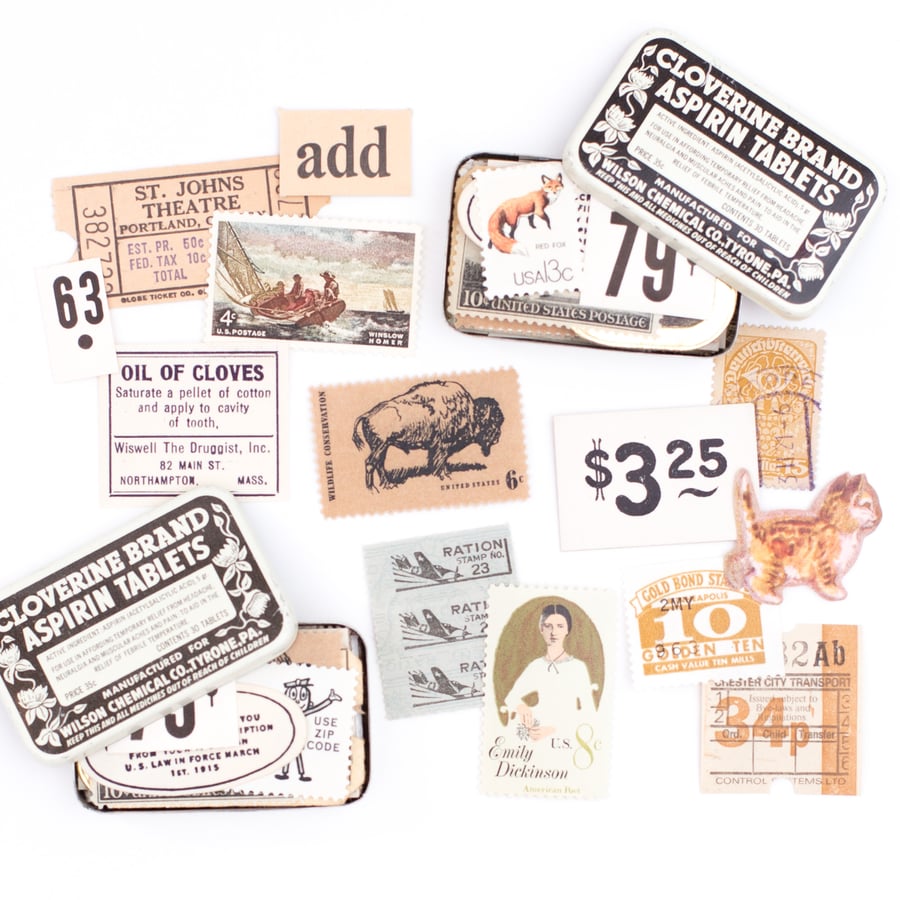 Image of Cloverine Medicine Tin with Neutral Ephemera