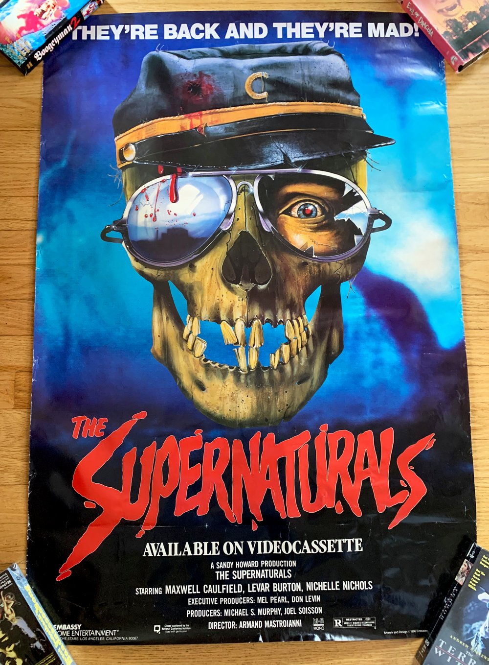 1986 THE SUPERNATURALS Original Embassy Home Video Promo Movie Poster