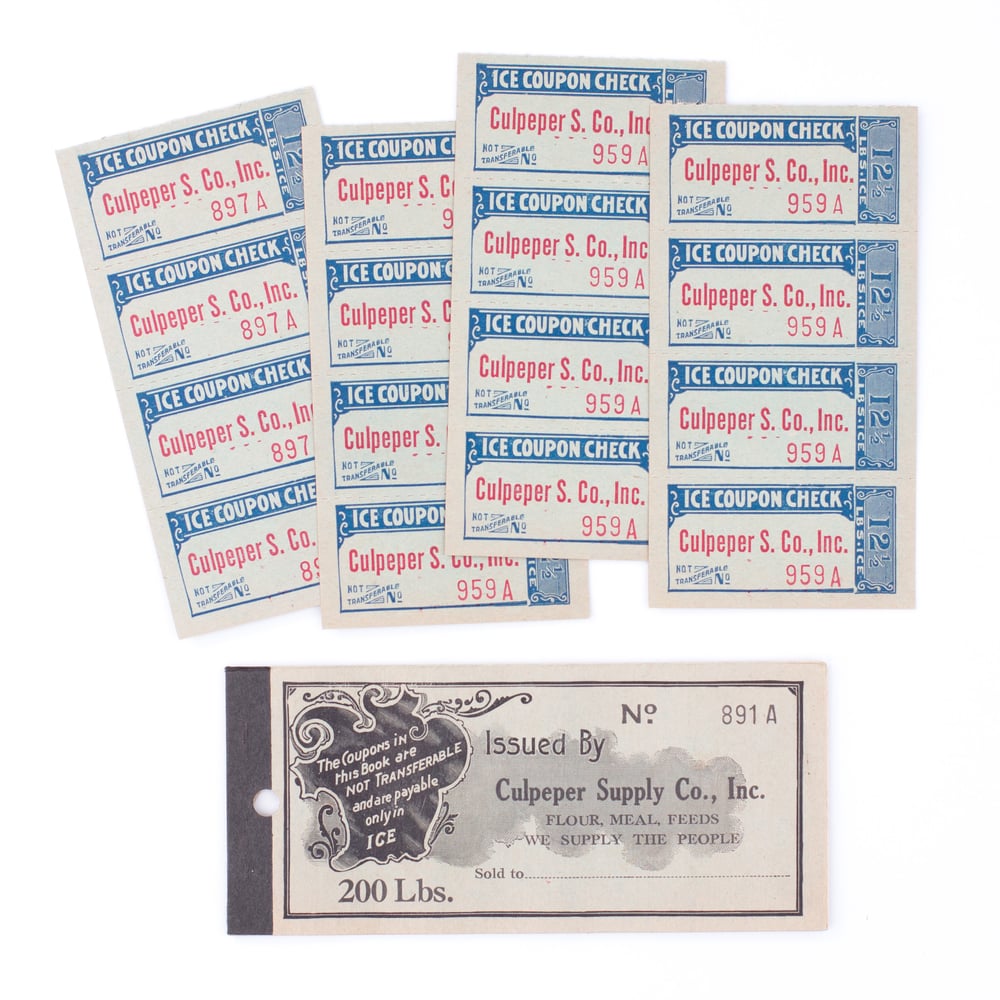 Image of 1920's Ice Coupon Booklet - Blue