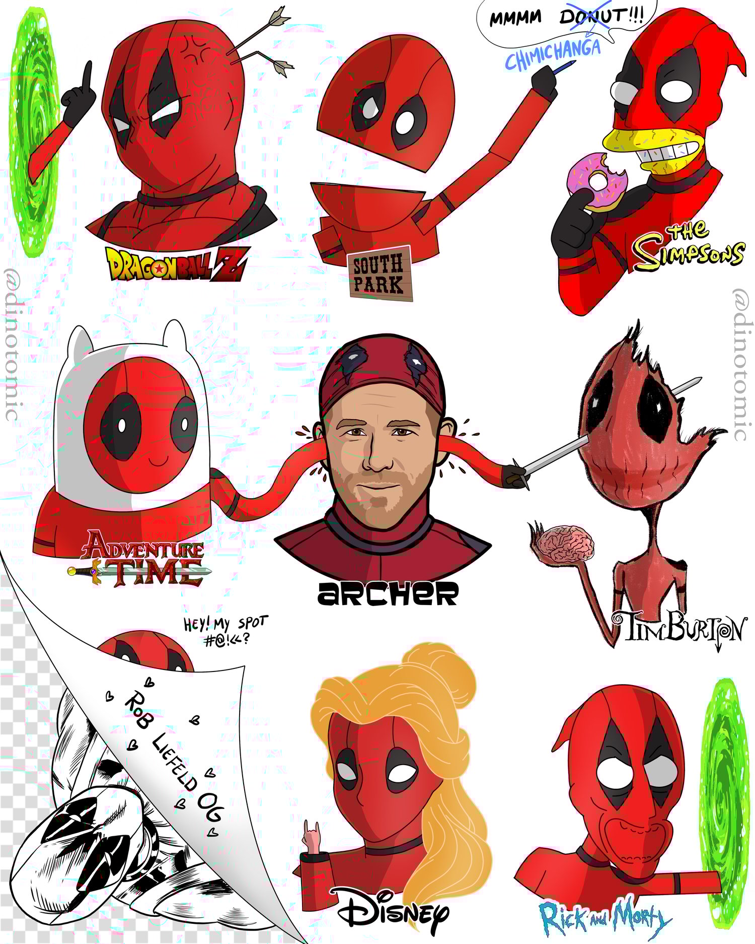 Image of #217 Deadpool in many styles