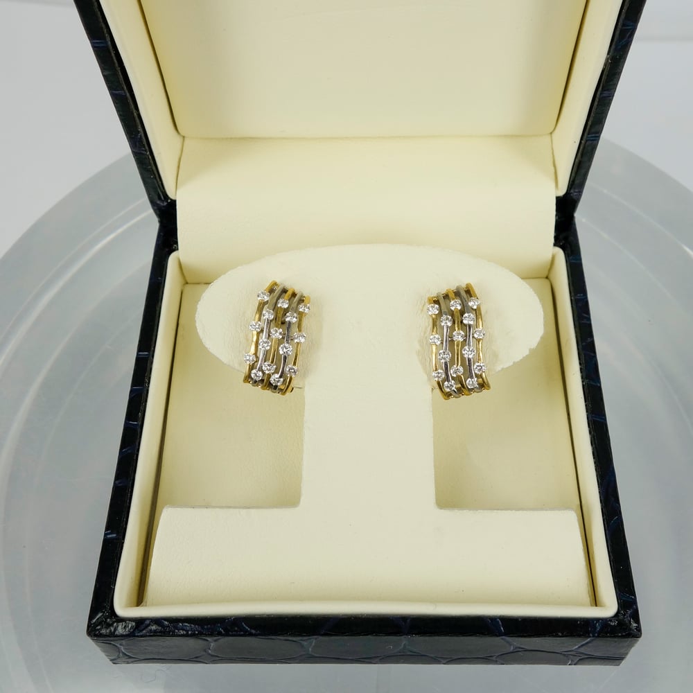 Image of Vintage yellow and white gold diamond dress earring