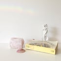 Rose Quartz Crystal Candle Holder - tealight candle included 