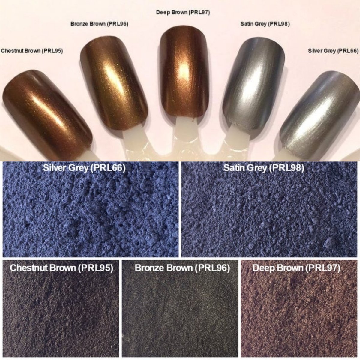 Black/Brown/Gray Pearl Pigments </p> 12 Colors Available