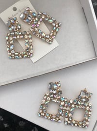 Image 4 of Iridescent Crystal Knocker Earrings