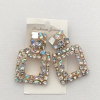 Image 5 of Iridescent Crystal Knocker Earrings