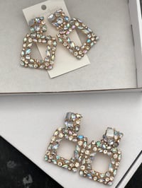 Image 2 of Iridescent Crystal Knocker Earrings