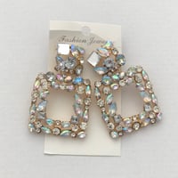 Image 3 of Iridescent Crystal Knocker Earrings