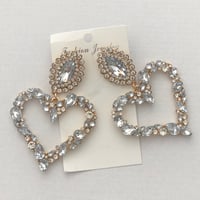 Image 2 of Crystal Heart Earrings