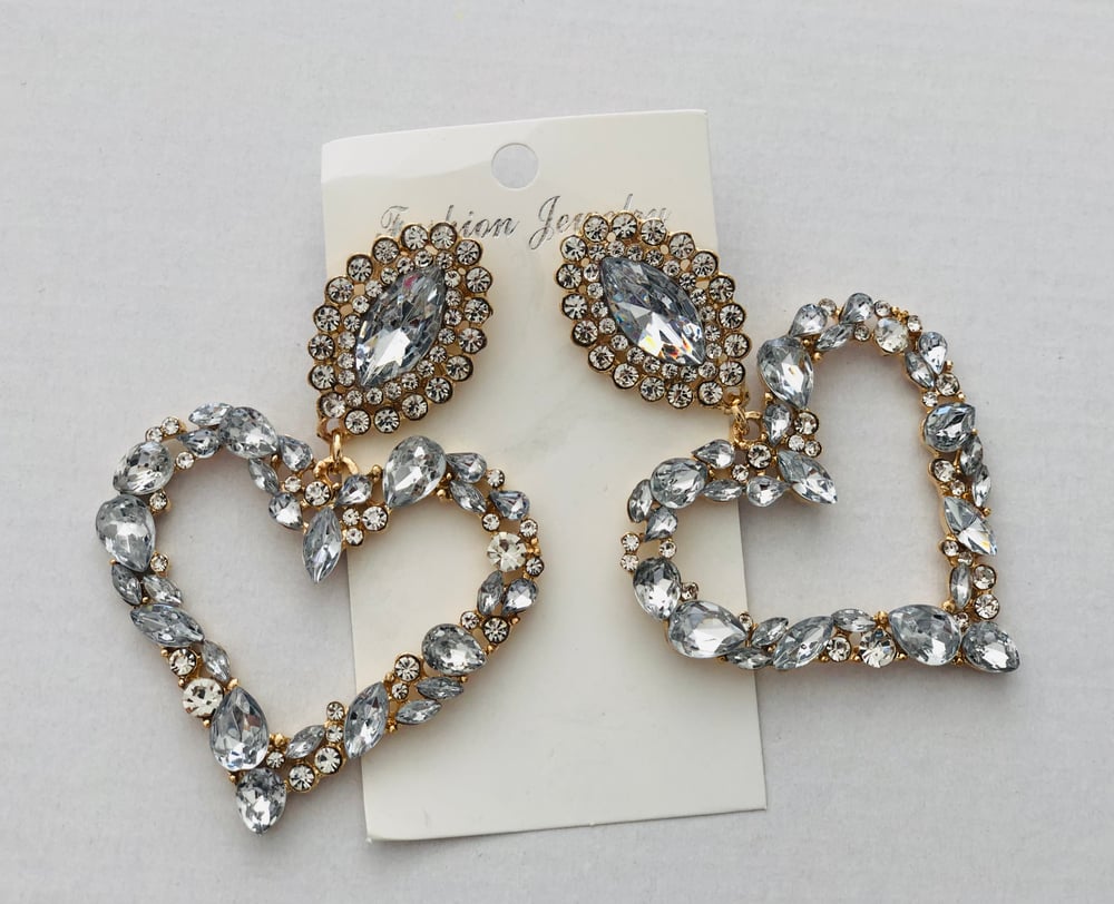 Image of Crystal Heart Earrings