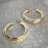 Triple Ring Gold Hoops