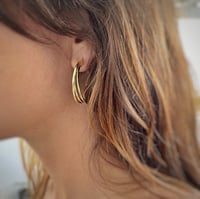 Image 1 of Triple Ring Gold Hoops