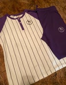 Image of Purple Baseball shortsleeved jogger set