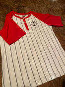 Image of Red  short sleeved baseball shirt 