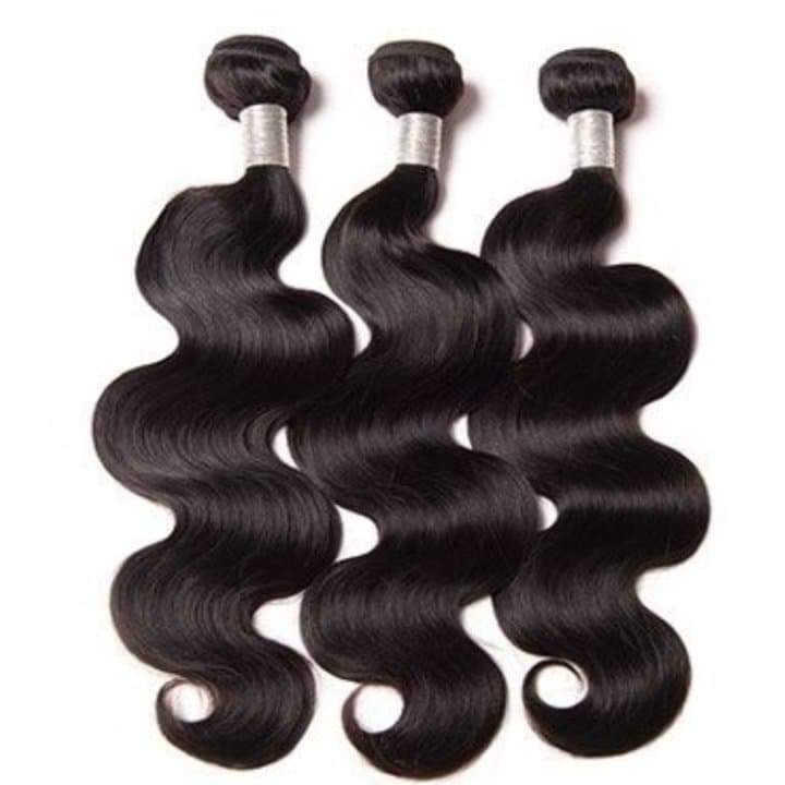 Image of Virgin Peruvian Deep Wave Hair 3 Bundles With Lace Closure