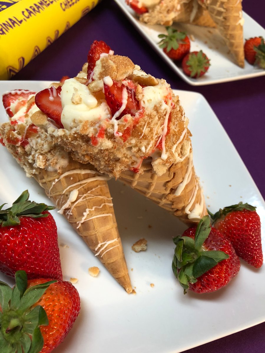 The Purple Princess Strawberry Cheesecake Banana Pudding Waffle Cones