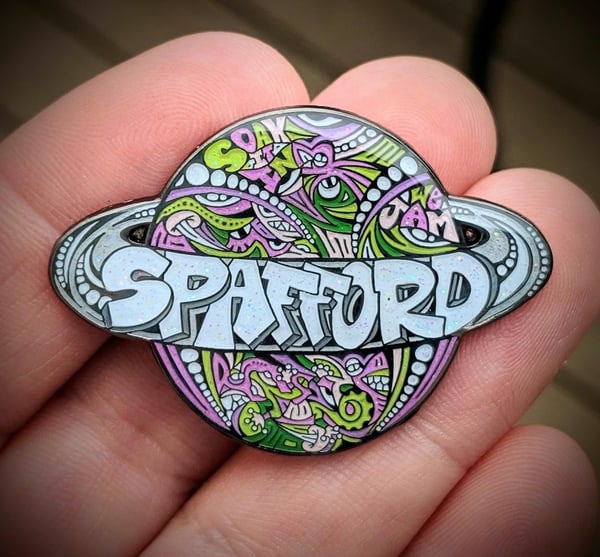 Image of Space Gadget Pin Purple & Green