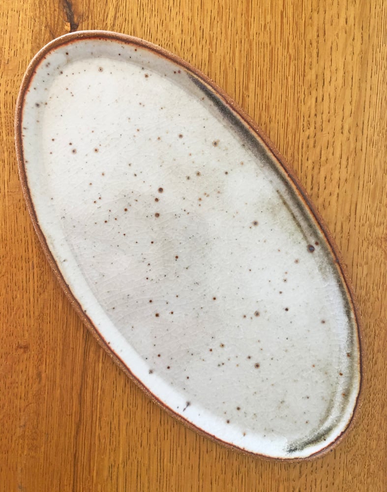 Image of Oval Plate Set / White Shino