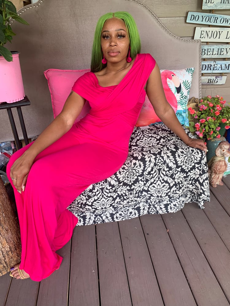 Image of Convertible Fuschia jumpsuit 