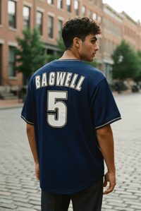 Image 2 of Mitchell & Ness Batting Practice Jersey Navy Jeff Bagwell