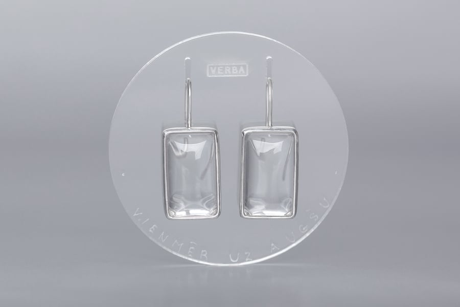 Image of "Always higher" silver earrings with rock crystals · SEMPER IN ALTUM ·