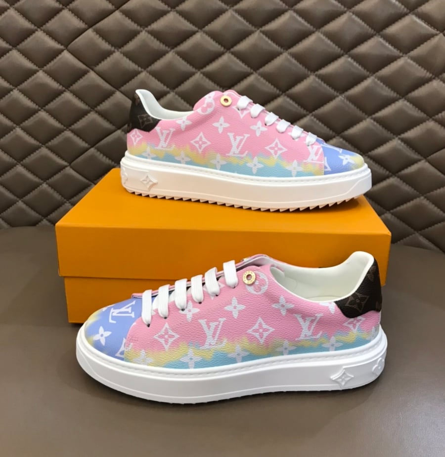 Multi Color Pink Louis Vuitton sneakers Please leave your size in the note section at checkout ...