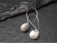 small silver disc threader earrings 