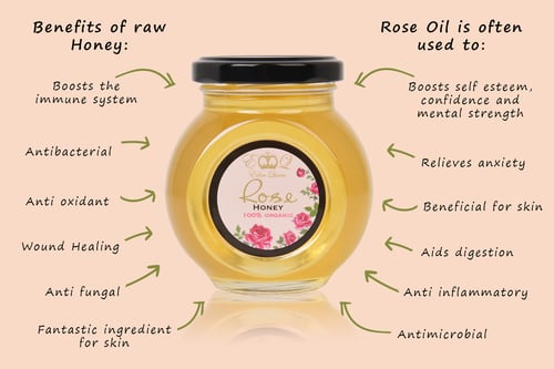Image of Raw Organic Rose Honey (280grams)