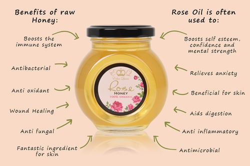 Image of Raw Organic Rose Honey (280grams)