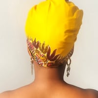 Image 1 of Yellow Dashiki Headwrap 