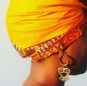 Image of Yellow Dashiki Headwrap 
