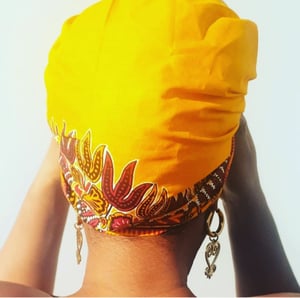 Image of Yellow Dashiki Headwrap 
