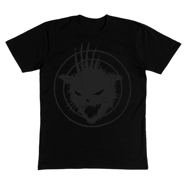 Image of Black Cat on Black T-shirt