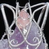 Etched Lavender Nirvana Amethyst Crystal Pendant with Fairy and Nirvana Quartz 