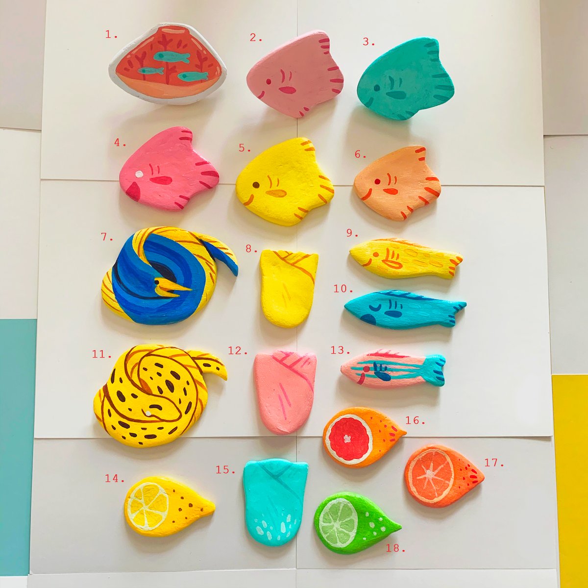 ILLUSTRATING PINS MADE OF CLAY using gouache 