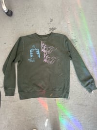 Image 3 of Green crew neck crazy layered prints 