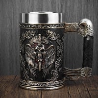 Image 5 of 👑The Armored Kingdom Winged Wrath Skull War Mug-16 oz Stainless Steel Interior-Washable-Durable