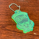 Image 1 of 1-Shot Skull 3S Fluorescent Green Acrylic Key Chain