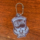 Image 3 of 1-Shot Skull 3S Fluorescent Blue Acrylic Key Chain