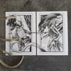 DUEL Alien Vs Predator double A5 print set. 