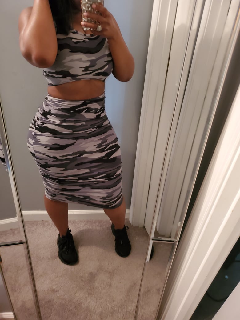 Image of Gray camo crop top