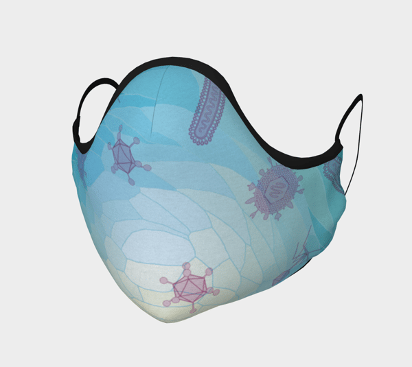 Image of Geometric Virus Face Mask - Blue