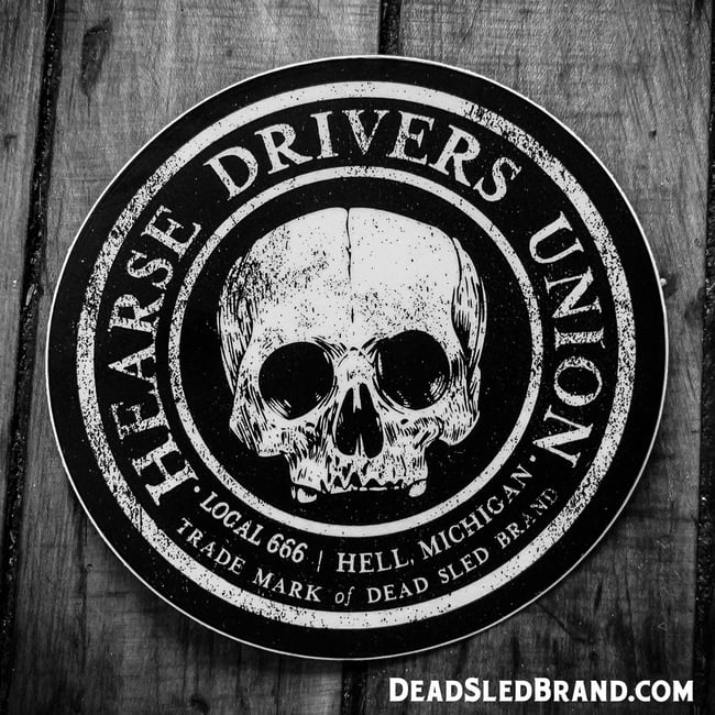 Dead Sled 4-inch Hearse Drivers Union sticker | deadsledbrand