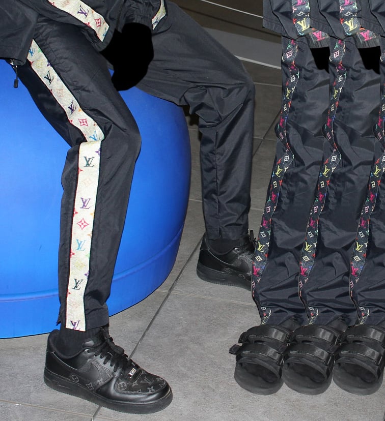 Louis Vuitton LV Fair Isle Stripes Nylon Jogpants BLACK. Size Xs