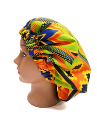 Image 3 of Ghana Kente Bonnet (Satin Lined)